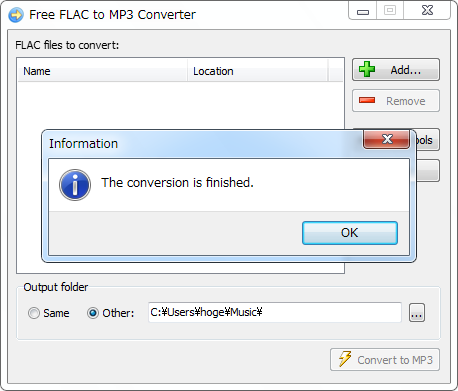 簡単にMP3に変換できるソフト「Free FLAC to MP3 Converter ...