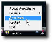 AeroShake Setting